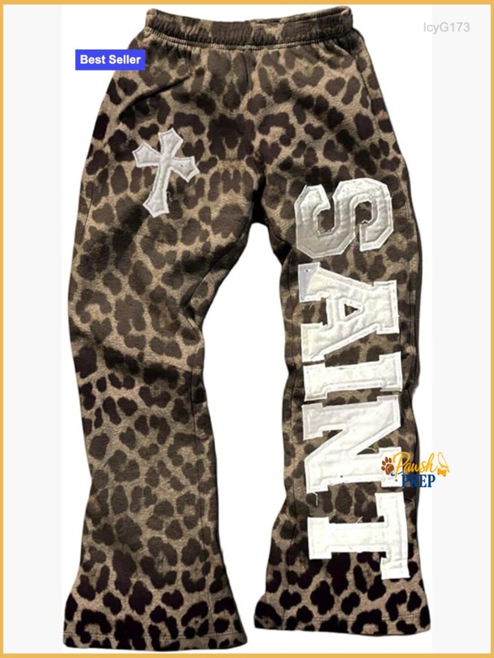 Plus Size Leopard Print Elastic Waist Baggy Jogger Pants